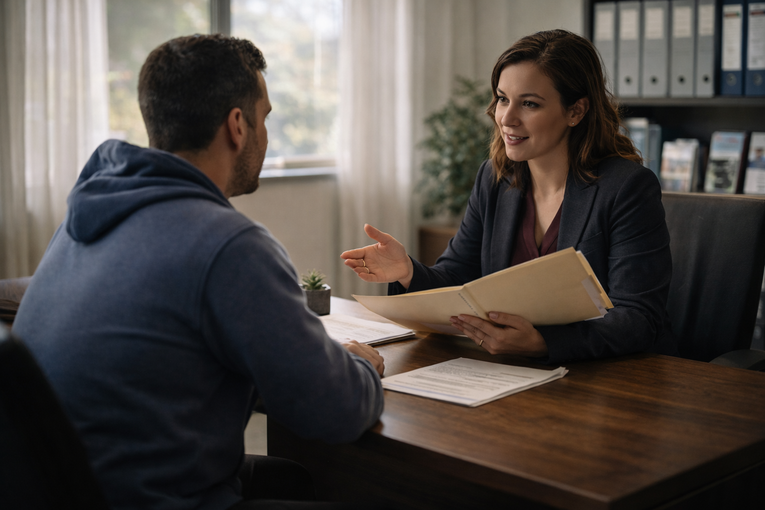 Supportive meeting in a legal office
